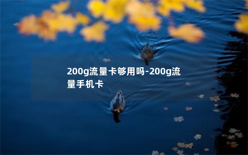 200g流量卡够用吗-200g流量手机卡