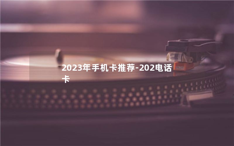 2023年手机卡推荐-202电话卡