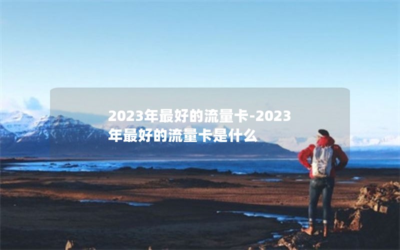 2023年最好的流量卡-2023年最好的流量卡是什么