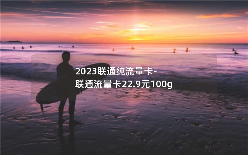 2023联通纯流量卡-联通流量卡22.9元100g