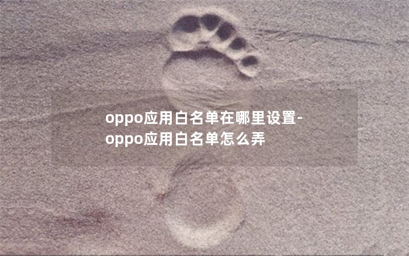 oppo应用白名单在哪里设置-oppo应用白名单怎么弄