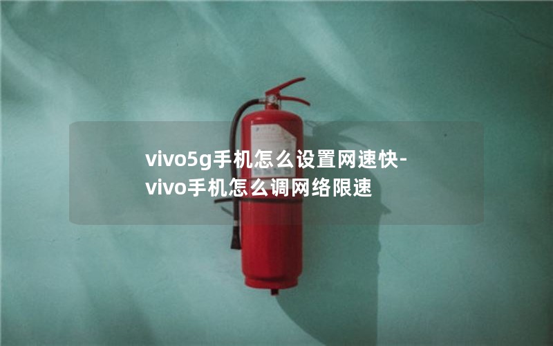 vivo5g手机怎么设置网速快-vivo手机怎么调网络限速