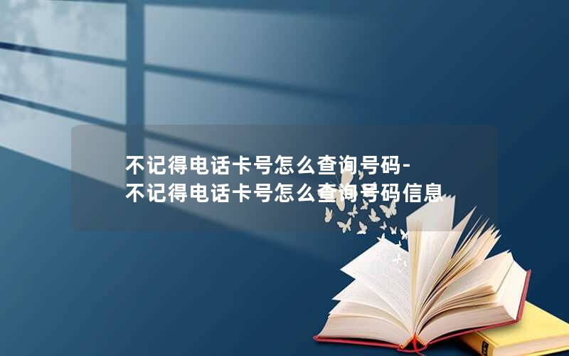 不记得电话卡号怎么查询号码-不记得电话卡号怎么查询号码信息