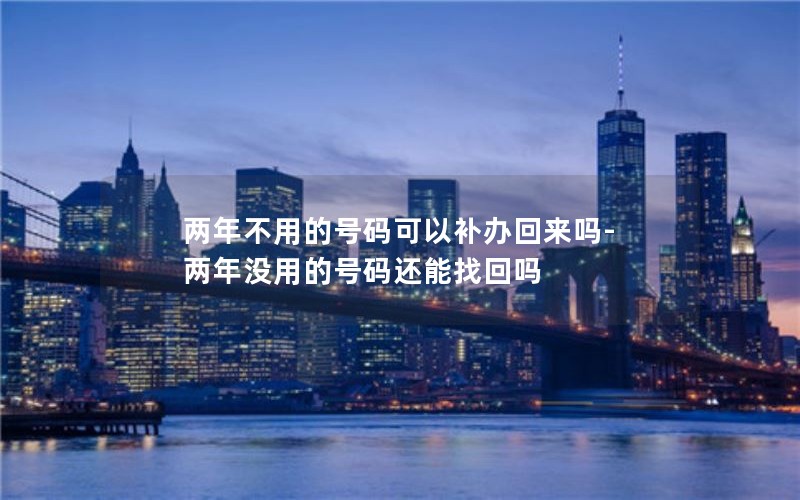 两年不用的号码可以补办回来吗-两年没用的号码还能找回吗