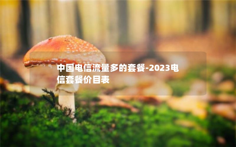 中国电信流量多的套餐-2023电信套餐价目表