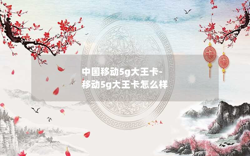 中国移动5g大王卡-移动5g大王卡怎么样