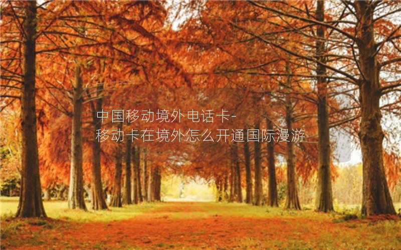 中国移动境外电话卡-移动卡在境外怎么开通国际漫游