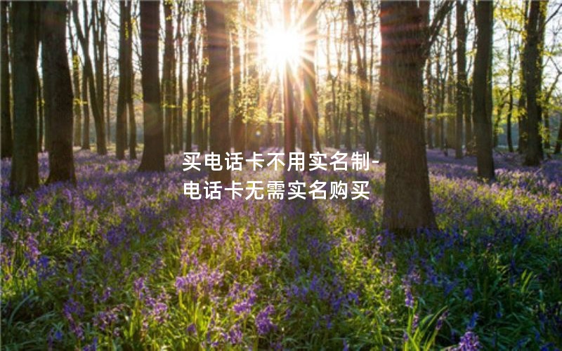 买电话卡不用实名制-电话卡无需实名购买