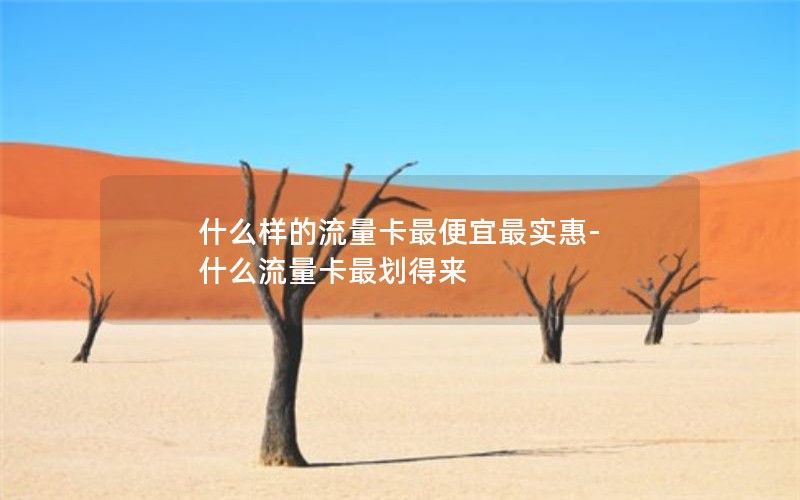 什么样的流量卡最便宜最实惠-什么流量卡最划得来
