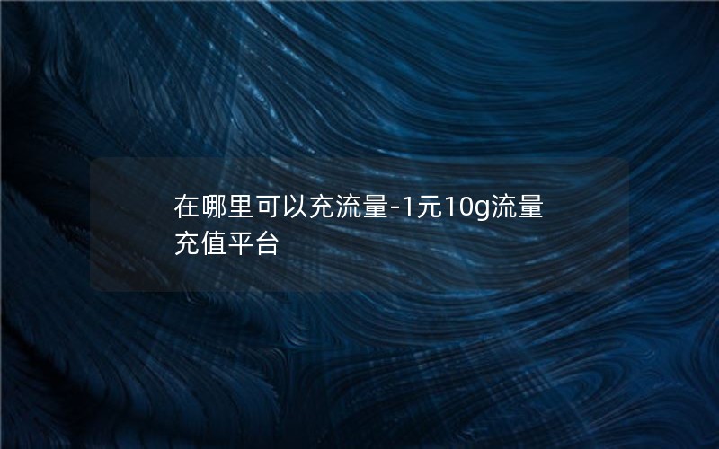 在哪里可以充流量-1元10g流量充值平台