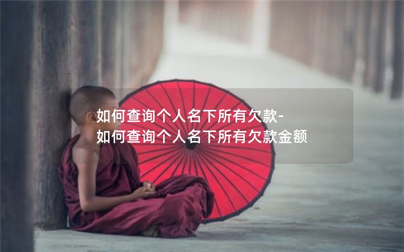 如何查询个人名下所有欠款-如何查询个人名下所有欠款金额