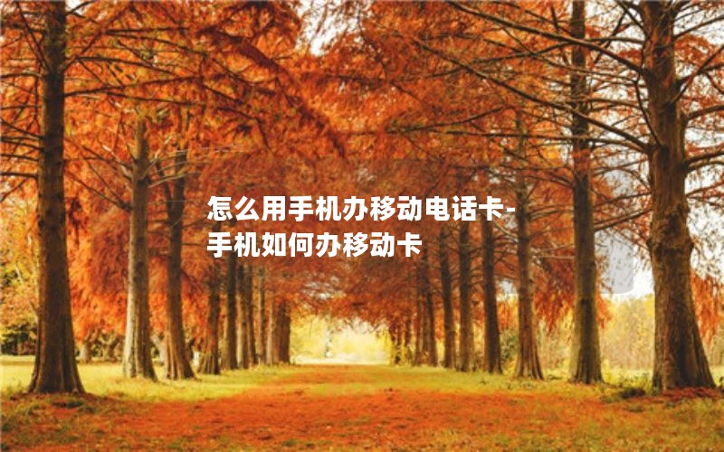 怎么用手机办移动电话卡-手机如何办移动卡