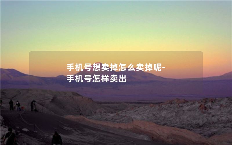 手机号想卖掉怎么卖掉呢-手机号怎样卖出