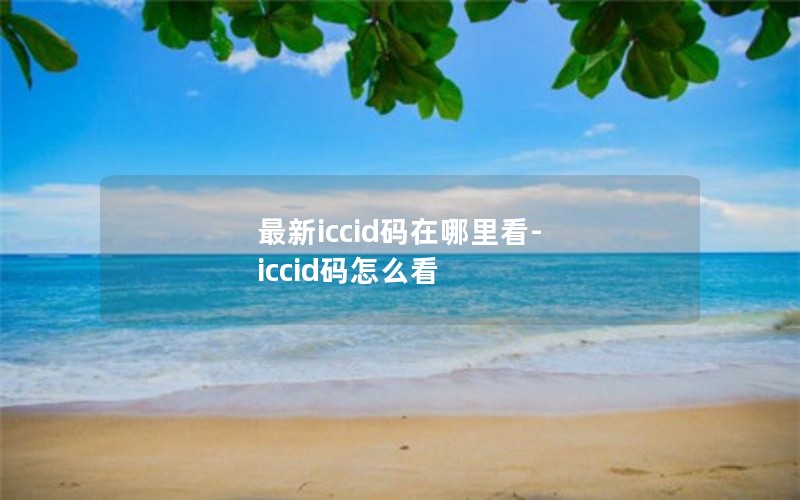 最新iccid码在哪里看-iccid码怎么看