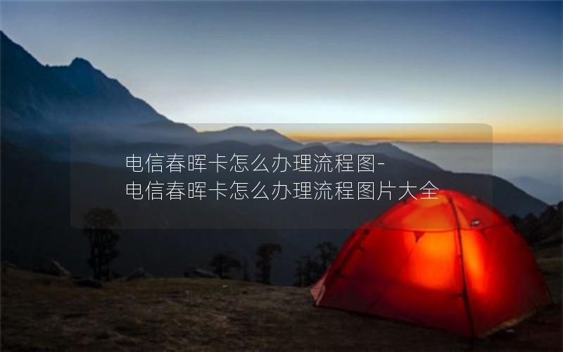 电信春晖卡怎么办理流程图-电信春晖卡怎么办理流程图片大全