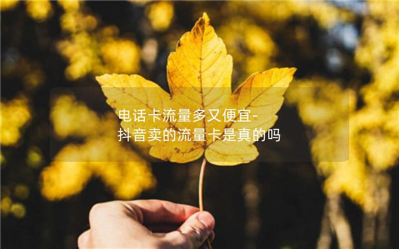 电话卡流量多又便宜-抖音卖的流量卡是真的吗