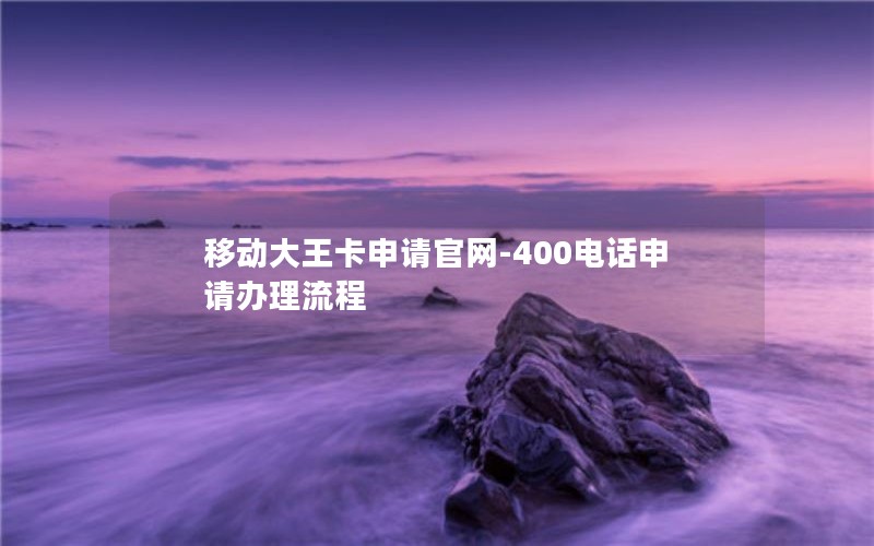 移动大王卡申请官网-400电话申请办理流程