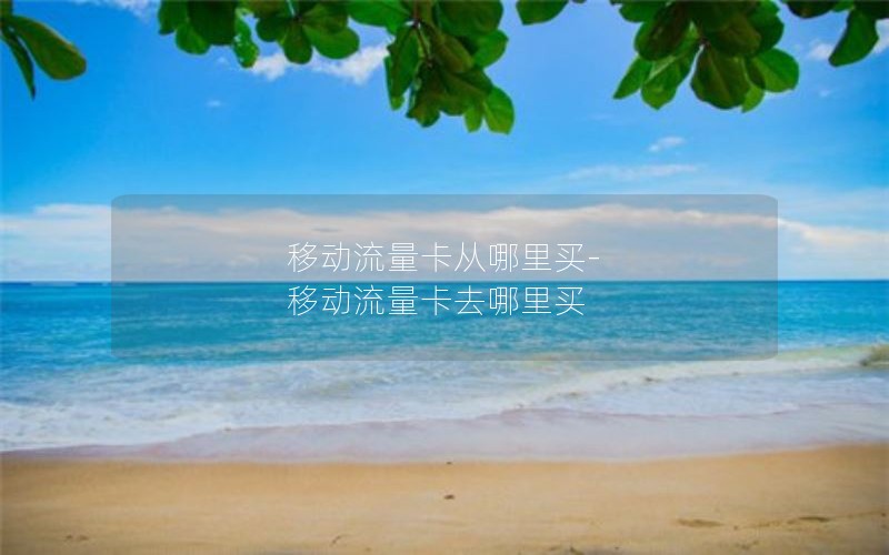 移动流量卡从哪里买-移动流量卡去哪里买