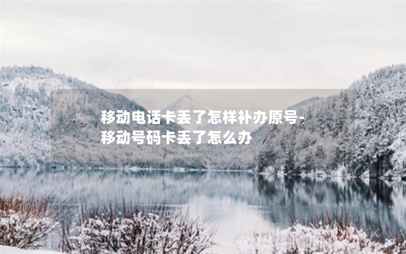 移动电话卡丢了怎样补办原号-移动号码卡丢了怎么办