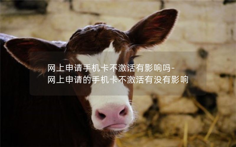 网上申请手机卡不激活有影响吗-网上申请的手机卡不激活有没有影响