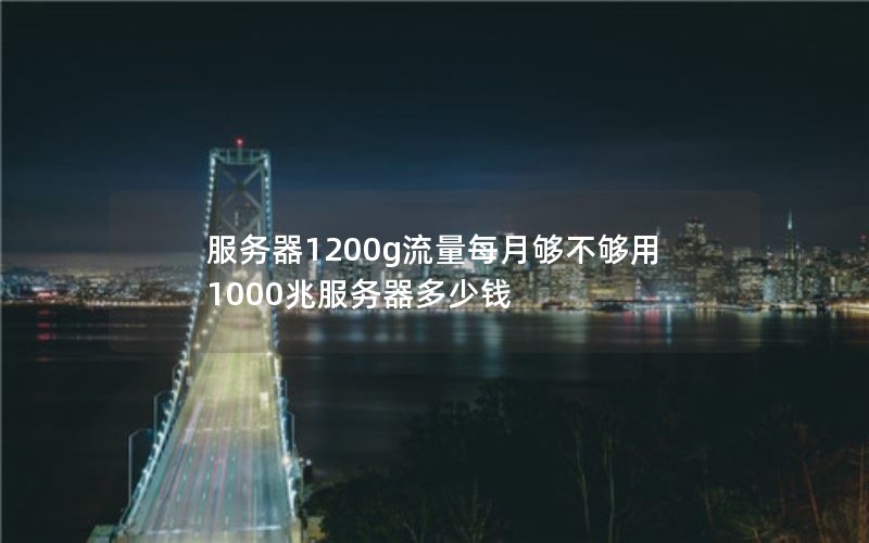 服务器1200g流量每月够不够用 1000兆服务器多少钱