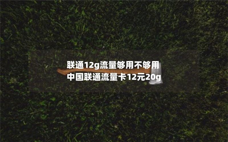 联通12g流量够用不够用 中国联通流量卡12元20g