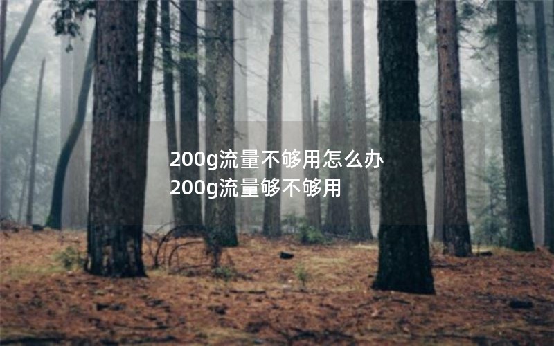 200g流量不够用怎么办 200g流量够不够用
