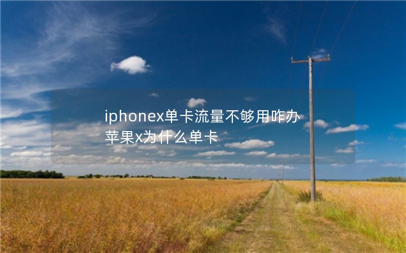 iphonex单卡流量不够用咋办 苹果x为什么单卡