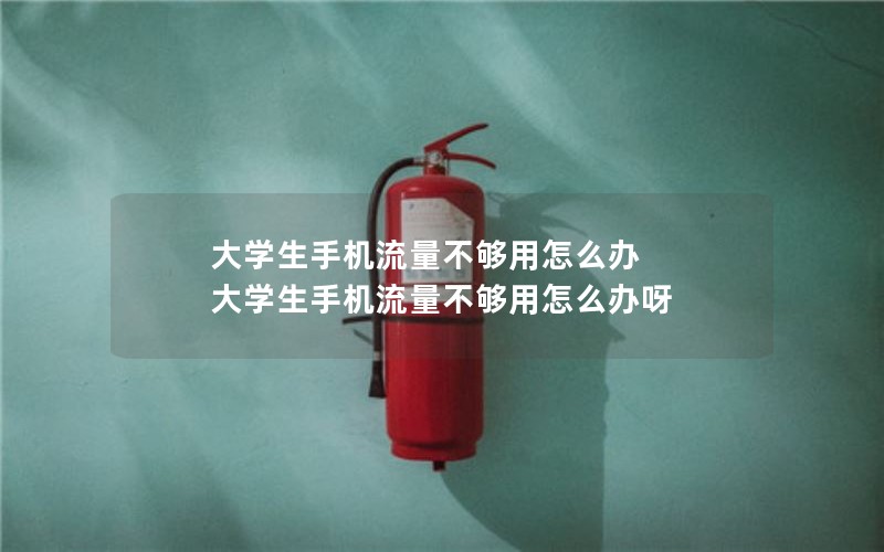 大学生手机流量不够用怎么办 大学生手机流量不够用怎么办呀