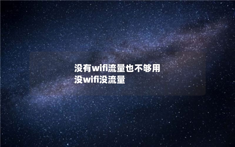 没有wifi流量也不够用 没wifi没流量