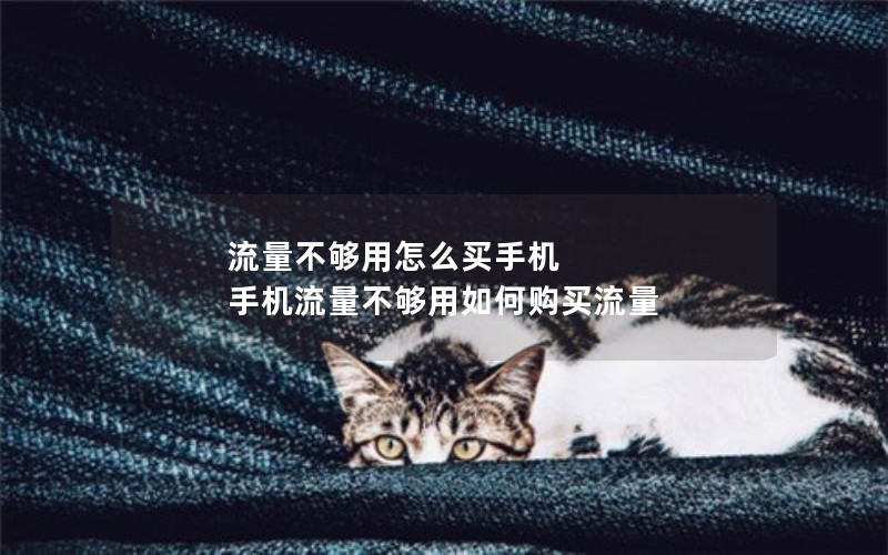 流量不够用怎么买手机 手机流量不够用如何购买流量