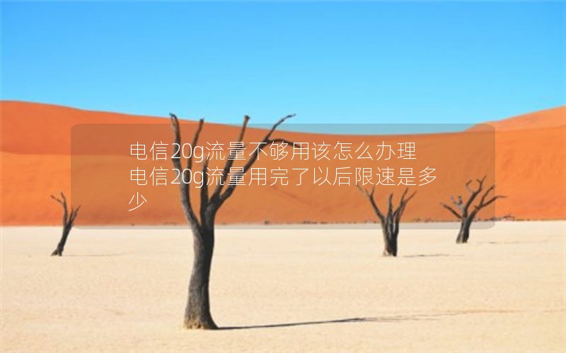 电信20g流量不够用该怎么办理 电信20g流量用完了以后限速是多少