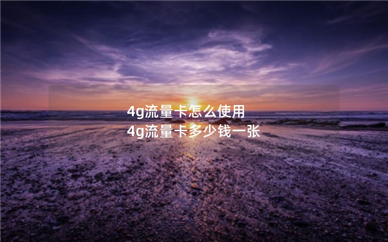 4g流量卡怎么使用 4g流量卡多少钱一张