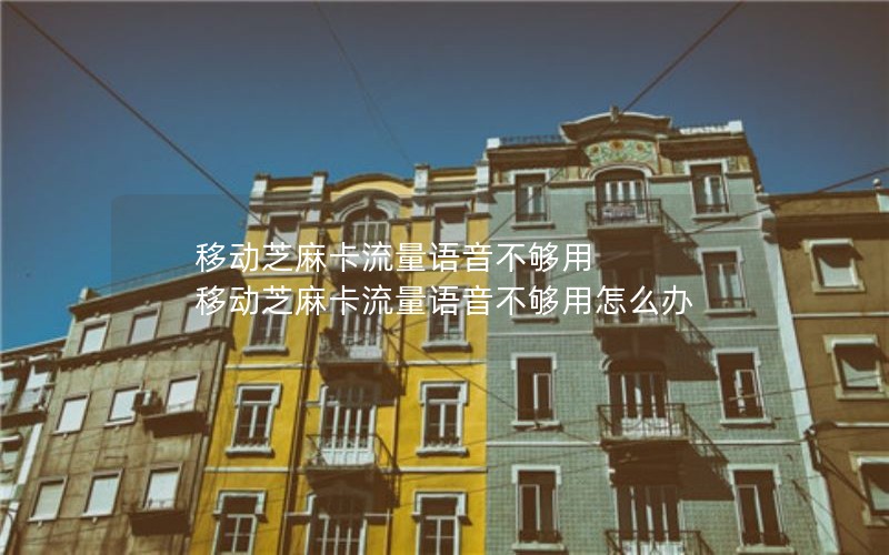 移动芝麻卡流量语音不够用 移动芝麻卡流量语音不够用怎么办