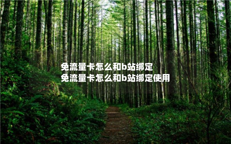 免流量卡怎么和b站绑定 免流量卡怎么和b站绑定使用