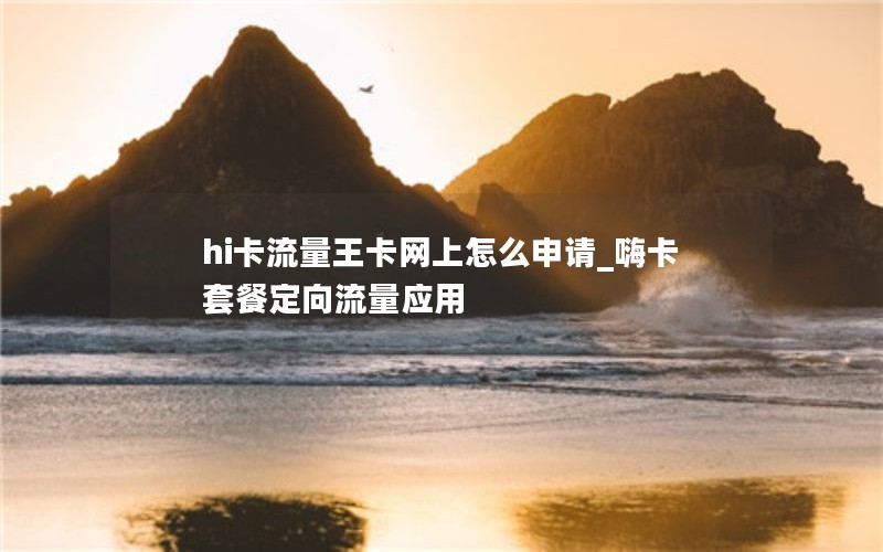 hi卡流量王卡网上怎么申请_嗨卡套餐定向流量应用