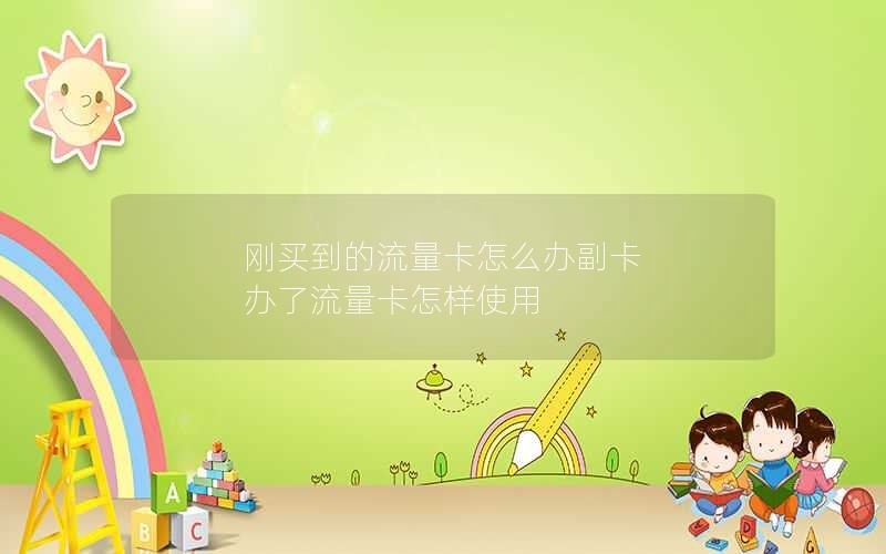 刚买到的流量卡怎么办副卡 办了流量卡怎样使用