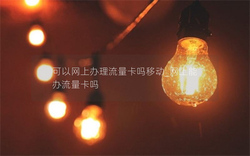可以网上办理流量卡吗移动_网上能办流量卡吗