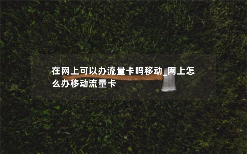 在网上可以办流量卡吗移动_网上怎么办移动流量卡