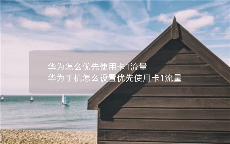 华为怎么优先使用卡1流量 华为手机怎么设置优先使用卡1流量