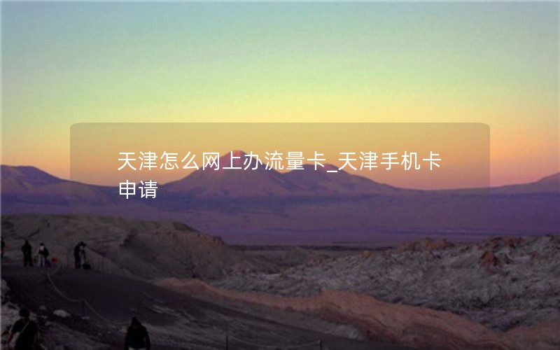 天津怎么网上办流量卡_天津手机卡申请