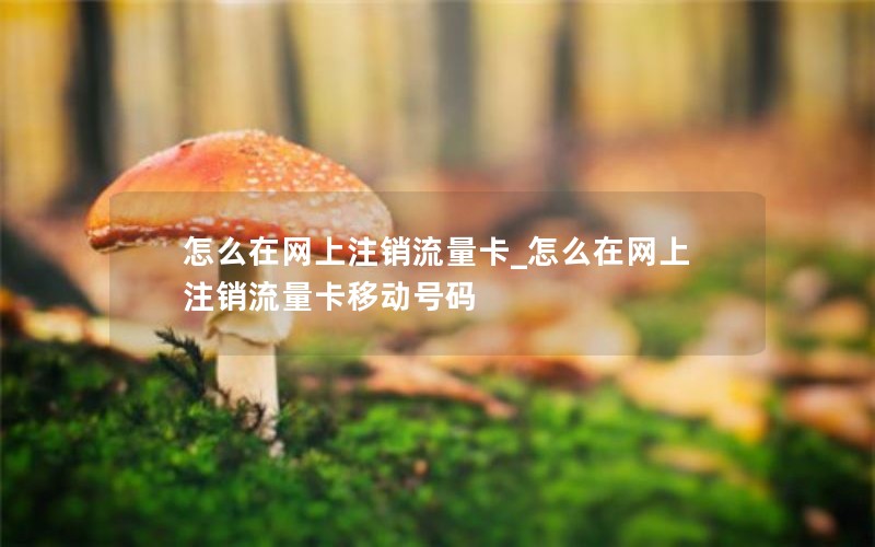 怎么在网上注销流量卡_怎么在网上注销流量卡移动号码