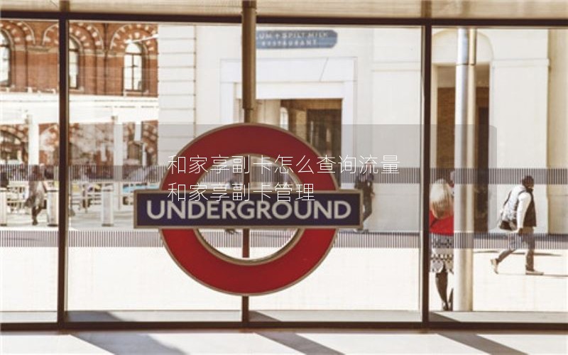 和家享副卡怎么查询流量 和家享副卡管理
