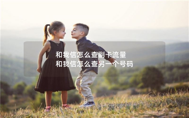 和我信怎么查副卡流量 和我信怎么查另一个号码