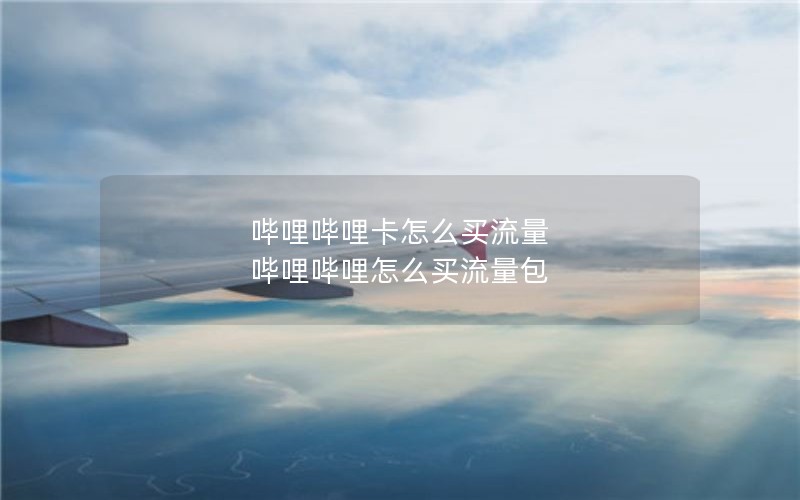 哔哩哔哩卡怎么买流量 哔哩哔哩怎么买流量包