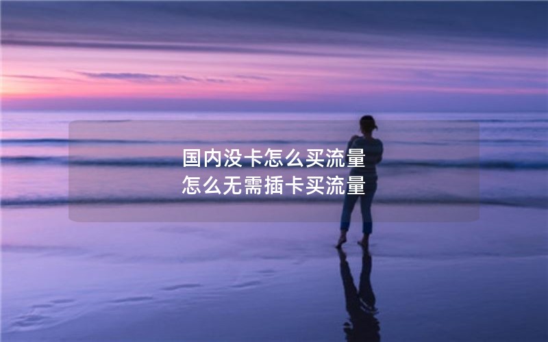 国内没卡怎么买流量 怎么无需插卡买流量