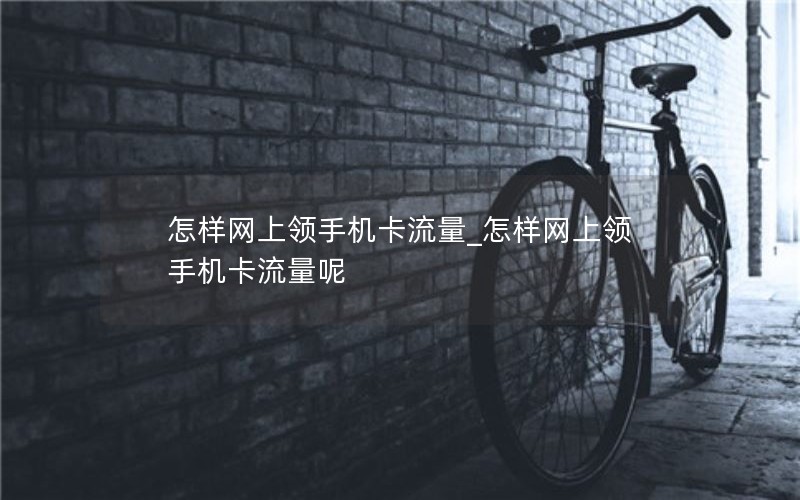 怎样网上领手机卡流量_怎样网上领手机卡流量呢