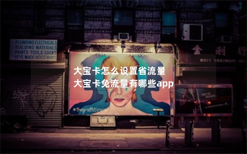 大宝卡怎么设置省流量 大宝卡免流量有哪些app