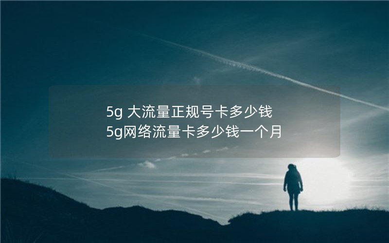 5g 大流量正规号卡多少钱 5g网络流量卡多少钱一个月