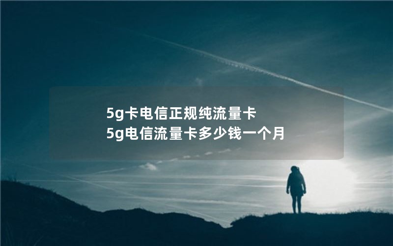 5g卡电信正规纯流量卡 5g电信流量卡多少钱一个月